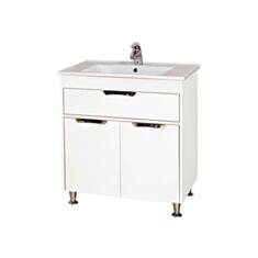 Тумба Aqua Rodos Ника New 75 см с умывальником Arite белая - фото