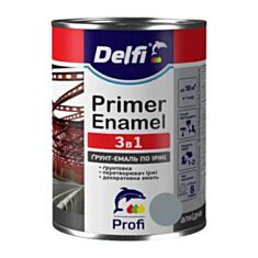 Ґрунт-емаль по іржі Delfi 3 в 1 сіра 0,9 кг - фото