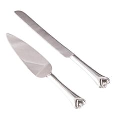 Ніж та лопатка для торта "Серця закоханих" 008G - фото