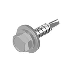 Саморез с шайбой Metalvis RAL9006 4,8*19 мм 20 шт серебряный - фото