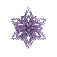 Игрушка на елку Снежинка BonaDi 788-939 12 см лаванда - фото