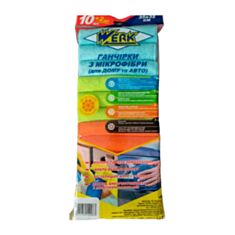 Набір серветок Werk WCC-12MF з мікрофібри 35*35 см 12 шт - фото