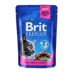 Корм для котів Brit Premium консервований з куркою 100 г - фото