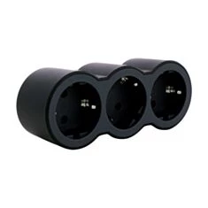 Разветвитель Legrand 694519 3х2К+З черный - фото