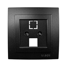 Розетка компьютерная Nilson Touran 24381042 без модуля черная матовая - фото