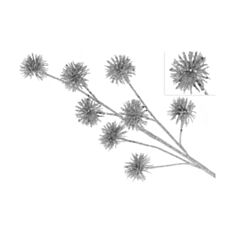 Декоративна новорічна гілка BonaDi 807-298 65 см срібна - фото