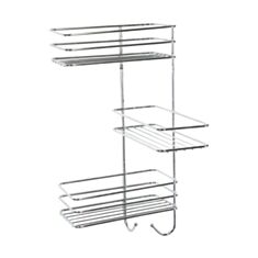Полиця для ванни AWD 2080044 3 ярусна з гачками - фото