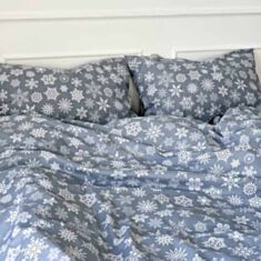 Комплект постельного белья Na Khmari New year поплин премиум Grey 200*220 см - фото