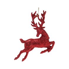 Іграшка на ялинку Олень BonaDi 788-429 13 см червона - фото