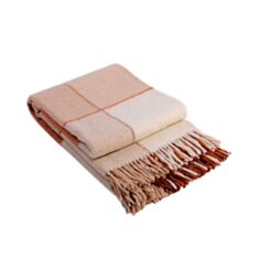 Плед вовняний Vladi Ельф 104800 140*200 біло-бежево-теракотовий - фото