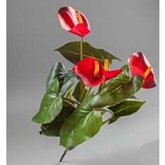 Искусственный цветок Антуриум (букет) 082F/red 45см - фото