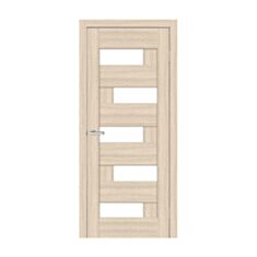 Межкомнатная дверь ПВХ Омис Домино ПО 900 мм стекло сатин дуб беленый - фото