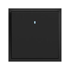 Выключатель одноклавишный Ardero Soft EV111L-B с подсветкой черный - фото