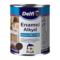 Емаль алкідна Delfi ПФ-115 коричнева 2,8 кг - фото