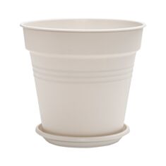 Горщик Алеана Глорія з підставкою 114015 11*10,2 см біла роза - фото