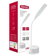 Настольная лампа Maxus 1-DKL-001-04 8W 3000-5700К Sound белая - фото