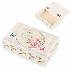 Дерев'яна скринька ажурна 069TP 16*10*8 см - фото