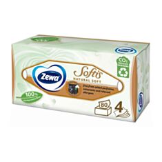 Серветки косметичні Zewa Natural Soft чотиришарові 80 шт - фото