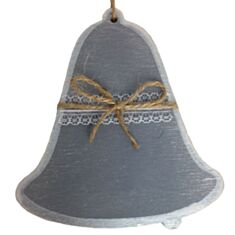Подвеска звоночек деревяный AS-0085/K/R 13 см серый - фото