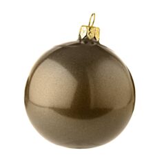 Ялинкова іграшка скляна ручної роботи "Недекорована" Orbital 8 см перловий металік - фото