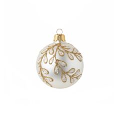 Ялинкова іграшка скляна ручної роботи Orbital Д-174 6 см біла матова - фото