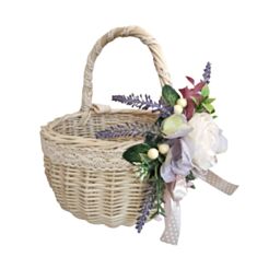 Корзина пасхальная HS №4 отбеленная лоза - фото