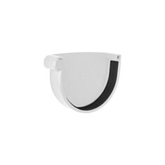 Заглушка ринви Rainway 90 мм ліва біла - фото