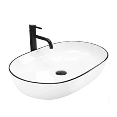 Умивальник Rea Cleo REA-U6210 60,5*41 чорно-білий - фото