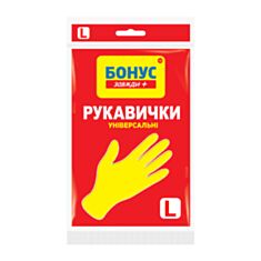 Перчатки резиновые универсальные Бонус L - фото