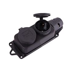 Розетка подвійна переносна K2 каучук 16 А - фото