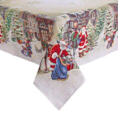 Скатертина новорічна гобеленова Lefard 732-062 Village 140*140 см - фото