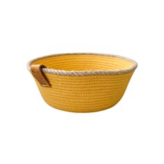 Корзина бавовняна Diy жовта+джут 17 см - фото