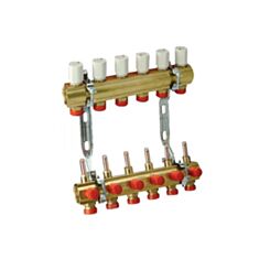 Колекторна група Giacomini 1"х3/4" євроконус 3 контури з витратомірами - фото