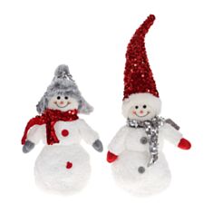 Игрушка новогодняя мягкая Снеговик BonaDi 822-334 26 см 2 дизайна - фото