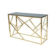 Консоль Signal Escada C 120*40 см стекло дымчатое/золото - фото