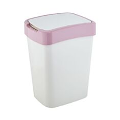 Відро для сміття Алеана Євро 10 л біла троянда/фрезія - фото