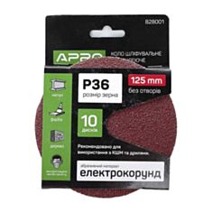 Круг шліфувальний Apro 828001 Р36 на липучці 125 мм  - фото