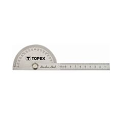 Транспортир с линейкой Topex 31C700 100 мм 180° - фото