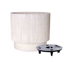 Горщик Алеана Осло 128029 зі вставкою 20*17,5 см біла роза Wood - фото