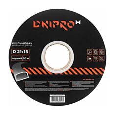 Ущільнювач Dnipro-M D-тип самоклеючий 21*15 мм 50 м чорний - фото