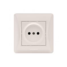 Розетка без заземлення VIDEX Binera VF-BNSK1-CR кремова - фото