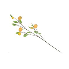 Декоративна гілка із суцвіттям та плодами лимона  BonaDi 119-023 97 см жовта - фото