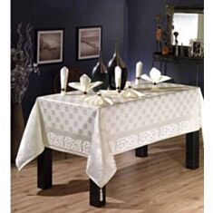 Скатертина Leno Vazo/Krem 160*220 - фото