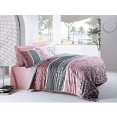Комплект постельного белья Cotton Box Saten Mahidevran Pembe 2,0 с покрывалом - фото