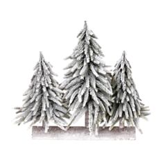 Елки декоративные заснеженные BonaDi 122-141 на деревянной подставке 35 см - фото