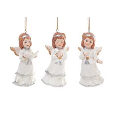 Игрушка на елку керамическое ангел БД 797-354 8,5 см 3 дизайны - фото