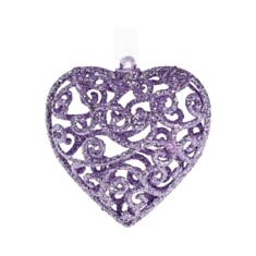 Іграшка на ялинку Серце BonaDi 788-927 8 см лаванда - фото