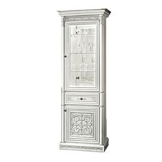 Витрина однодверная Тоскана вариант №2 белый/серебро - фото