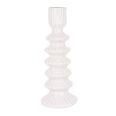 Подсвечник керамический BonaDi 747-028 8*19,5 см белый - фото