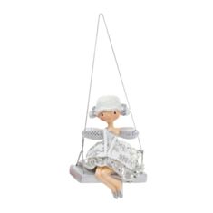 Игрушка на елку девочка-ангел на качелях BonaDi 831-141 11 см - фото